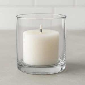 Clear Glass Candle Holder Minimalist Design for Bathroom Decor
