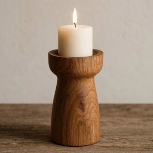 Wooden Candle Holder Minimalist Style for Rustic Home Decor
