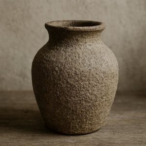 Handmade Rustic Ceramic Vase with Textured Matte Finish
