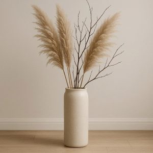 Tall Floor Ceramic Vase for Large Pampas Grass and Branches